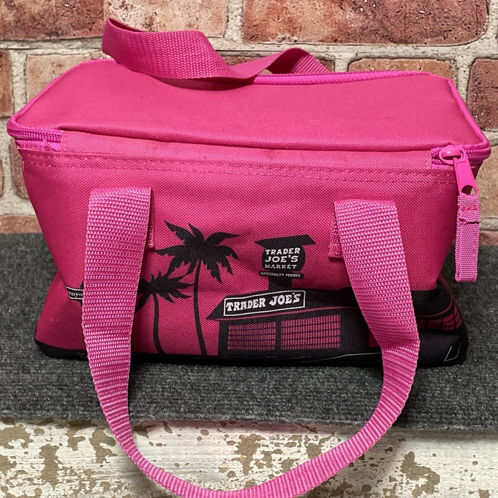 Trader joe's Mini Insulated Bags SET Fuchsia Pink & Green - Picture 7 of 10